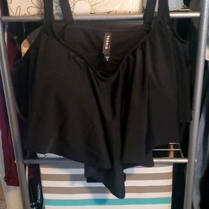 Black Bikini Top V Flounce Torrid 2 2X 18 20